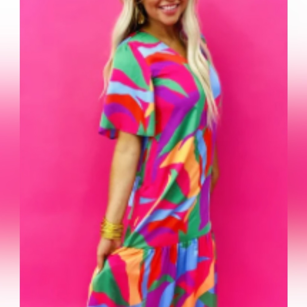 Adrienne NWT Colorful Women's Dress-Boutique Brand